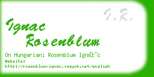 ignac rosenblum business card